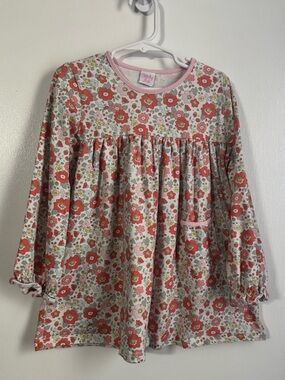 Kids Pink Floral Long-Sleeve Tunic Top